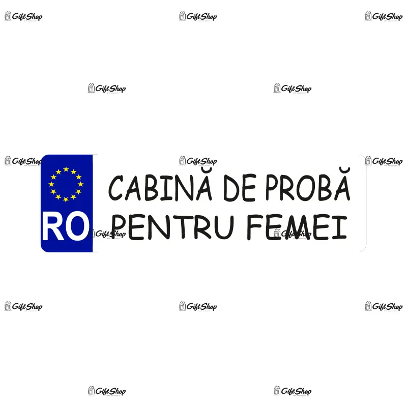 Cabina de proba pentru femei, indicator masina, dimensiune 500x100 mm